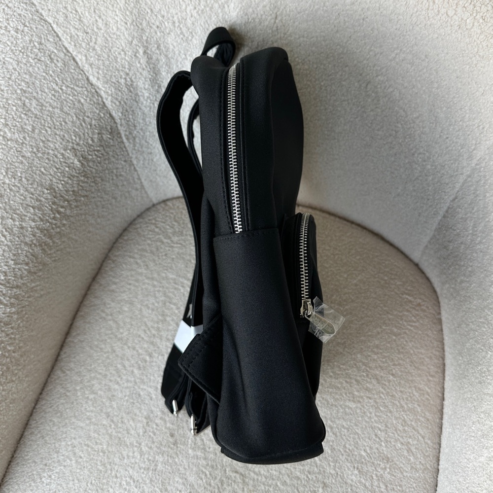 NEW Mugler Black Neoprene Backpack with Silver Tone Accents + Logo - Picture 11 of 15